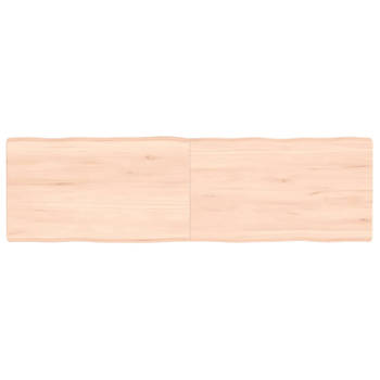 vidaXL Tafelblad natuurlijke rand 140x40x(2-4) cm massief eikenhout