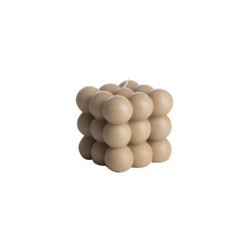 Gusta Stompkaars / Bubbelkaars Cube - Taupe - 8 x 8 cm