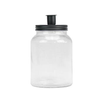 Maison d'Abri Mason jar met kaarsenhouder 'Bari' 15cm hoog, zwart