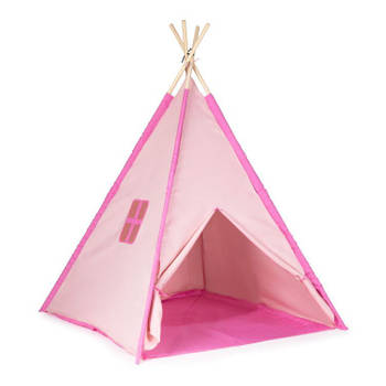 Ecotoys tipi tent voor kinderen - Wigwam speeltent 120x120x150cm roze