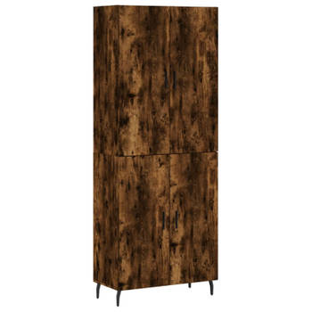 vidaXL Hoge kast 69,5x34x180 cm bewerkt hout gerookt eikenkleurig