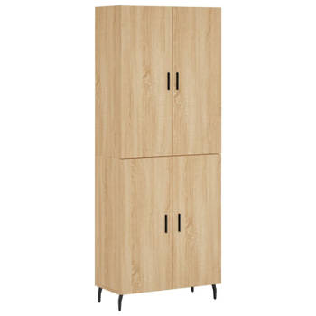 vidaXL Hoge kast 69,5x34x180 cm bewerkt hout sonoma eikenkleurig