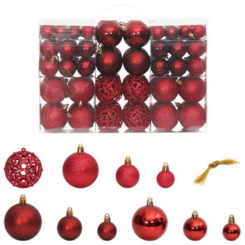 vidaXL Kerstballen 100 st 3/4/6 cm wijnrood