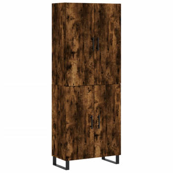 vidaXL Hoge kast 69,5x34x180 cm bewerkt hout gerookt eikenkleurig