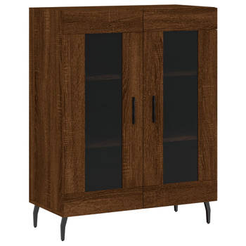 The Living Store Dressoir Classic - Bruineiken - 69.5x34x90 cm - Glasdesign - Duurzaam materiaal