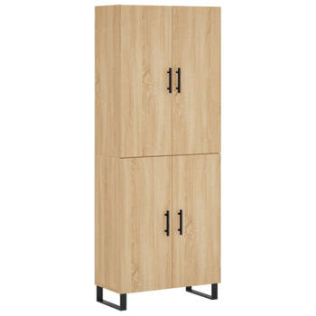 vidaXL Hoge kast 69,5x34x180 cm bewerkt hout sonoma eikenkleurig