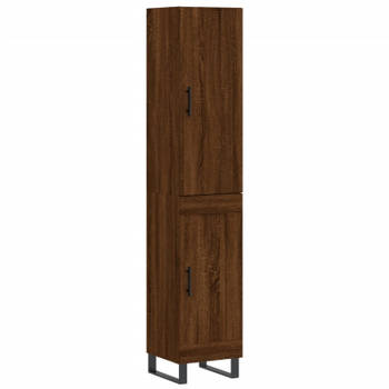 vidaXL Hoge kast 34,5x34x180 cm bewerkt hout bruin eikenkleur