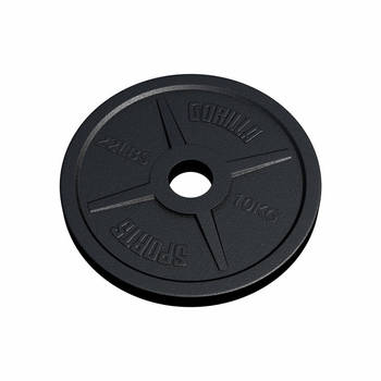 Gorilla Sports Gewichtsschijf - Olympisch - Halterschijf - 10 kg - Gietijzer Zwart - 50 mm