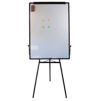 Lowander 3in1 flipover bord driepoot - Flip-over whiteboard - Magneetbord 100x70 cm - Zwart