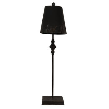 Clayre & Eef Tafellamp Ø 20x75 cm Zwart Ijzer Bureaulamp Zwart Bureaulamp