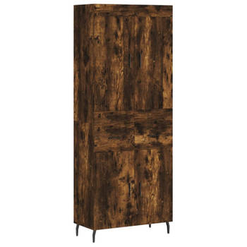 vidaXL Hoge kast 69,5x34x180 cm bewerkt hout gerookt eikenkleurig