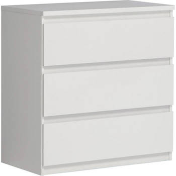 Ladenkast CHELSEA 3 Laden - Mat witte kleur - B 77,2 x D 42 x H 79,9 cm