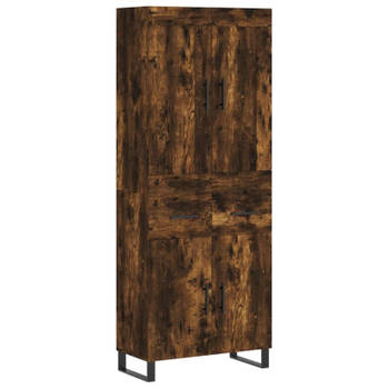 vidaXL Hoge kast 69,5x34x180 cm bewerkt hout gerookt eikenkleurig