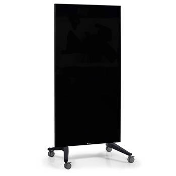 Mobiel glassboard dubbelzijdig - 90 x 175 cm - Zwart