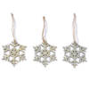 6x stuks houten kersthangers sterren 7,5 cm kerstornamenten - Kersthangers