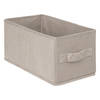 5Five Opbergmand/kastmand - vakkenkast - 7 liter - beige - 15 x 31 x 15 cm - Opbergmanden