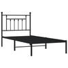 vidaXL Bedframe met hoofdbord metaal zwart 80x200 cm