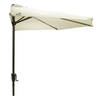 MaxxGarden Balkonparasol - Muurparasol - halfrond model - Ø 270 cm – met zwengel - Lichtgrijs