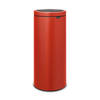 Brabantia Touch Bin Flat Top Afvalemmer 30 liter - Happy Red