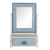 HAES DECO - Staande Spiegel met Lade - Blauw - 25x14x38 cm - MDF / Glas - Tafel Spiegel, Rechthoekige Spiegel