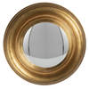 HAES DECO - Bolle ronde Spiegel - Goudkleurig - Ø 24x3 cm - Hout / Glas - Wandspiegel, Spiegel rond, Convex Glas