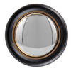 HAES DECO - Bolle ronde Spiegel - Zwart - Ø 18x2 cm - Hout / Glas - Wandspiegel, Spiegel rond, Convex Glas