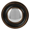 HAES DECO - Bolle ronde Spiegel - Bruin - Ø 23x3 cm - Polyresin / Glas - Wandspiegel, Spiegel rond, Convex Glas