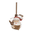 Clayre & Eef Kersthanger Kerstman 9 cm Rood Polyresin Kerstboomversiering Rood Kerstboomversiering