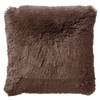 Dutch Decor - FLUFFY - Kussenhoes 45x45 cm - superzacht - effen kleur - Chocolate Martini - donkerbruin