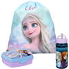 Disney Frozen lunchbox set voor kinderen - 3-delig - blauw/lila - incl. gymtas/schooltas - Lunchboxen