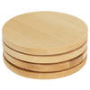 Excellent Houseware Glasonderzetters - 4x - beige - rond - hout - 10 x 10 cm - Glazenonderzetters