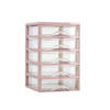 Plasticforte Ladeblokje/bureau organizer 5x lades - oud roze/transparant - L18 x B21 x H28 cm - plastic - Ladeblok