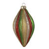 Clayre & Eef Kerstbal Ø 7 x13 cm Rood Groen Glas Kerstboomversiering Rood Kerstboomversiering