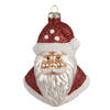 Clayre & Eef Kersthanger Kerstman 12 cm Rood Glas Kerstboomversiering Rood Kerstboomversiering