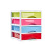 Plasticforte Ladeblokje/bureau organizer 4x lades - multi colour - L18 x B21 x H23 cm - plastic - Ladeblok