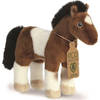 Aurora Eco Nation Pluche knuffeldier paard - bruin/wit - 28 cm - Boerderijdieren thema - Knuffel boederijdieren