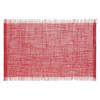 Rechthoekige placemat uni rood jute 45 x 30 cm - Placemats