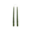 Rustik Lys Dinerkaarsen 'Swirl' Set van 2, Hunting Green