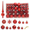 vidaXL 111-delige Kerstballenset polystyreen rood