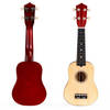 Ecotoys houten kinder ukelele/ gitaar met 4 snaren en 12 frets 17,5 x 5 x 52,5 cm beige