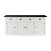 HalifaxContrast dressoir 4 deuren, 4 laden wit, zwart.