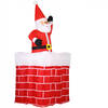 Opblaasbare kerstman in schoorsteen, beweegt omhoog en omlaag, met LED verlichting