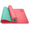 Yogamat oranje/rood-turquoise, fitnessmat,, gymnastiekmat pilatesmat, sportmat, 183 x 61 x 0,6 cm