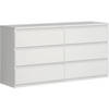 CHELSEA Ladekast met 6 lades - Mat witte kleur - L 154 x D 42,2 x H 79,9 cm