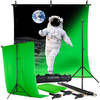 Pixetool - Green Screen Doek 260 x 150cm met achtergrondsysteem 2,6 x 1,5m - Achtergronddoek