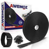 AWEMOZ Velcro Kabelbinders 12 Meter Lang - 2 CM breed - Kabelsbinders Klittenband - Zwarte Kabel Organiser met 50 Gespen