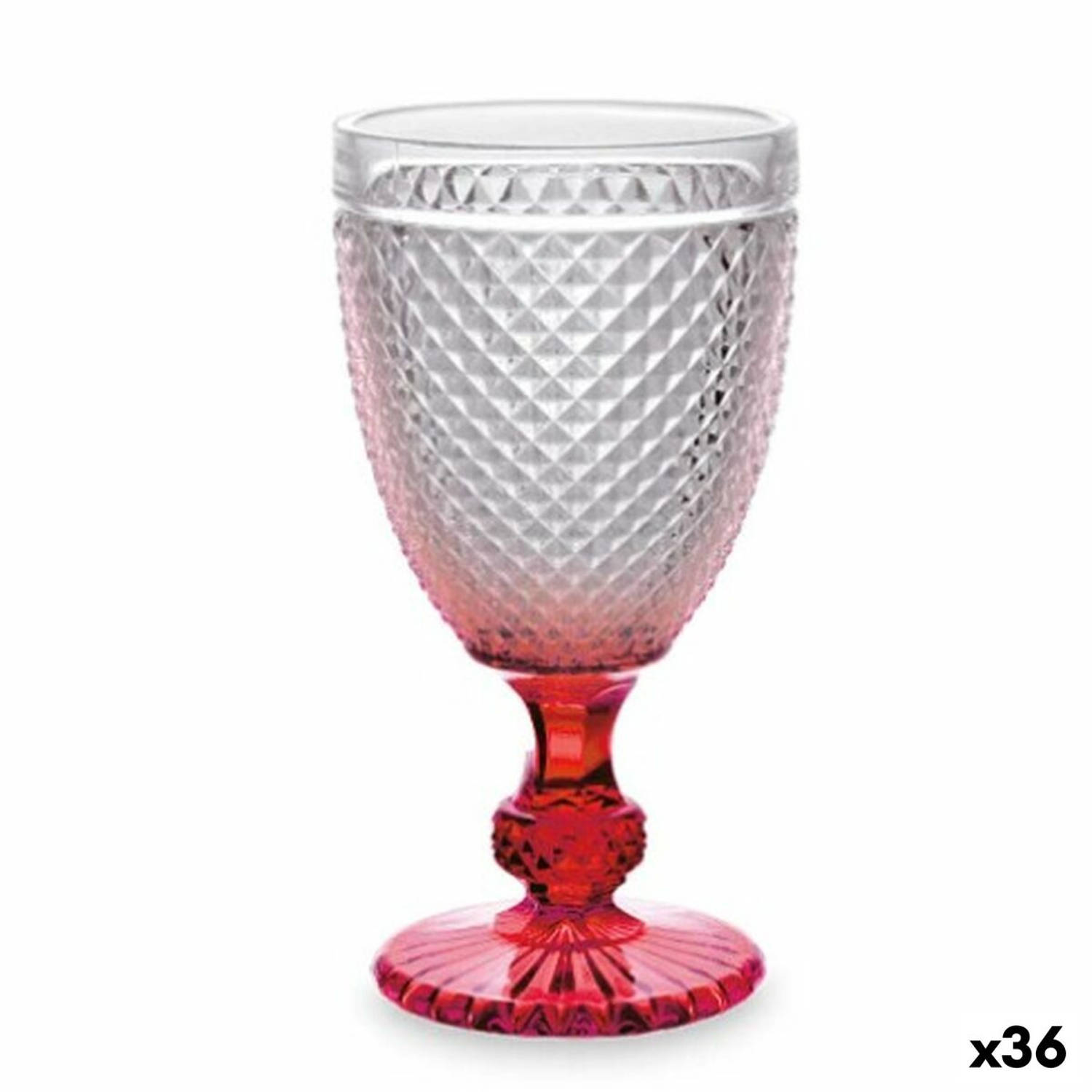 Fluitglas Rood Transparant Glas 256 ml (36 Stuks)