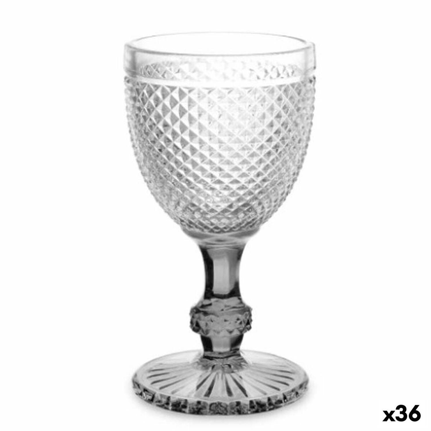 Wijnglas Transparant Antraciet Glas 330 ml (36 Stuks)