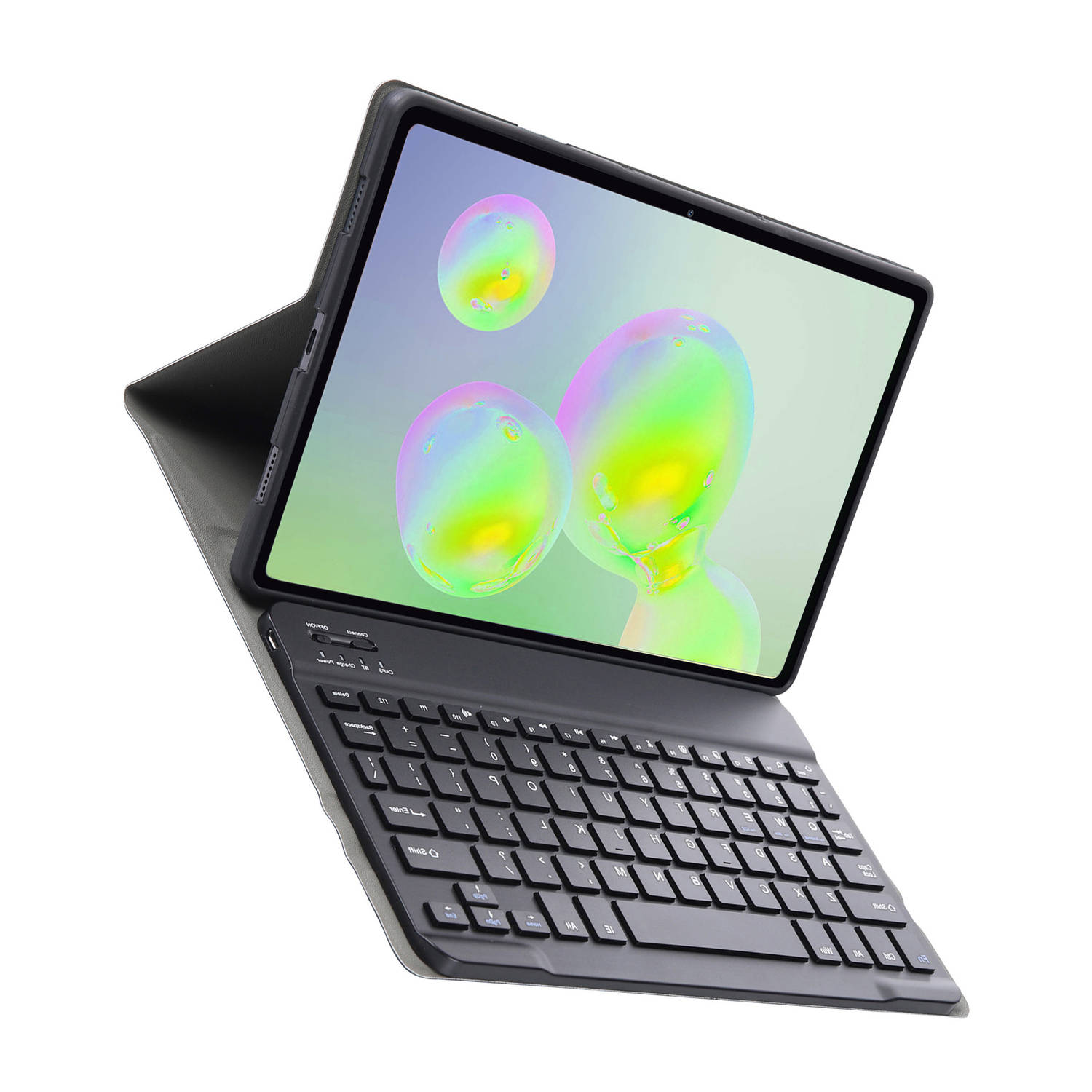 Basey Samsung Galaxy Tab S6 Lite Hoes Toetsenbord Hoesje Keyboard Case Cover Zwart