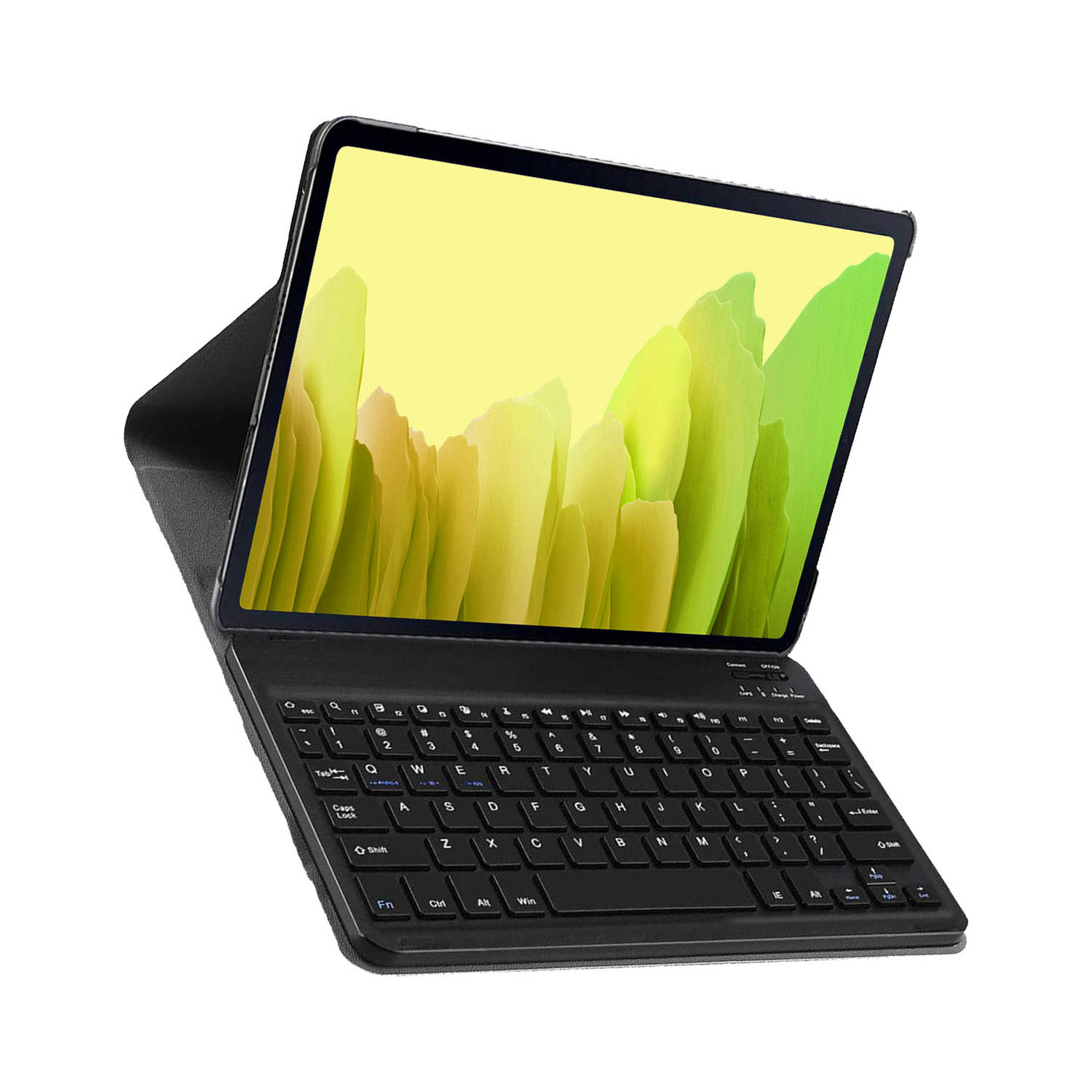 Basey Samsung Galaxy Tab A7 Hoes Toetsenbord Hoesje Keyboard Case Cover Zwart